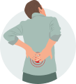 graphic of person holding their back in pain